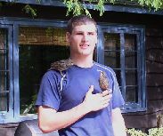 Alex with fledglings at the Refuge