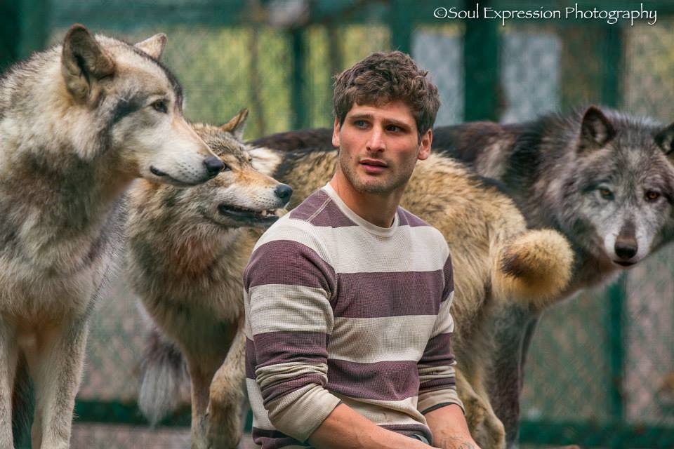 Alex with the wolves