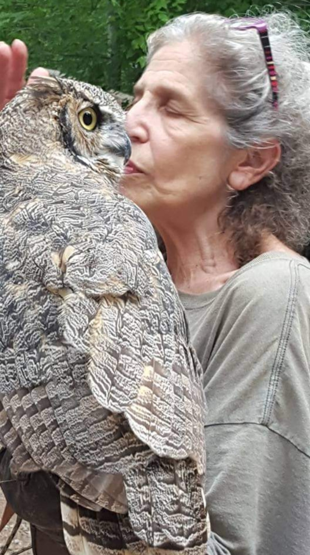 Wendy with Great Horned Owl